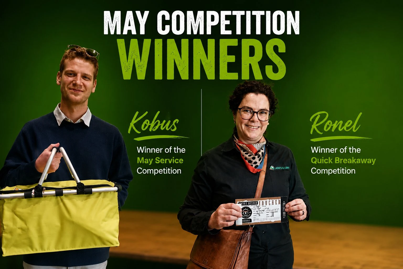 May Competition Winners – Kobus and Ronel